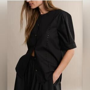 NWT Jenni Kayne NWT- Minor Flaw-Harper Blouse Black Size Small- see comments